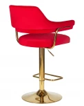 Стул барный CHARLY GOLD (красный велюр (MJ9-45))