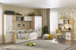 Детский гарнитур Форсаж К1 Mebelson (Дуб сонома,Белый) арт.К1Форсаж.1623