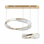 Подвесной светильник ярусный Arte Milano Venezia 318311/D600-D400 GD (регулировка яркости, LED, 220V, хрусталь, пульт управления, на тросе)