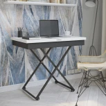 Стол универсальный трансформируемый АНДРЭ Loft ЛДСП белый/чёрный от фабрики Mebelik