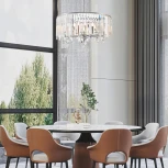 Подвесная люстра хрустальная на штанге Arte Milano Sorrento-2509 372509/8/250/590 CR (220V)