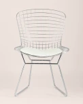 Стул обеденный Bertoia хромированный с белой подушкой УТ000004219