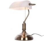 Офисная настольная лампа Lumina Deco Banker LDT 305 WT (220V, выключатель, под старину)