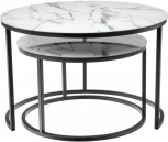 Набор кофейных столиков Bradex Home Tango белый мрамор с черными ножками (RF 0601)
