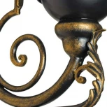 Настенный фонарь уличный Кузнечное дело Галактика 30-002-ЧЗ (220V, ковка, шар, листья, под старину, IP54)