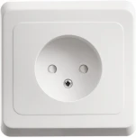 Розетка встраиваемая без заземления со шторками (белый) Systeme Electric Этюд PC16-002B