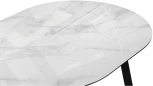 Стеклянный стол Woodville Алингсос 100(140)х100х76 белый мрамор / черный 532387