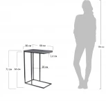 Придиванный столик Loft 50x30см, белый мрамор с черными ножками Bradex Home RF 0358