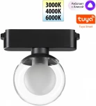 Трековый смарт-светильник для низковольтного шинопровода Novotech Easy 359474 черный с двумя режимами работы LED 6W 24V 3000-6000K (умный дом - Алиса, Tuya Smart, шар)