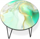 Столик журнальный Sheffilton SHT-CT27 лазурно голубой/черный муар от фабрики Sheffilton