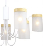 Потолочная люстра на штанге Escada Harmony 9x40Вт E14, металл/стекло, белый/дерево, матовый плафон (220V)