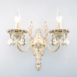 Бра Eurosvet 3281 3281/2 белый с золотом / тонированный хрусталь (220V, хрусталь Strotskis, подвески, подсвечник, свеча)