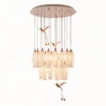 Подвесная люстра ярусная каскадная (цветы, птички) Cloyd Argana 11236 (220V, на проводе, цветы, птички)