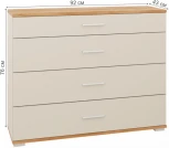 Комод Woodville Кассандра 92 дуб крафт золотой / кашемир 559211