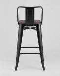 Стул полубарный Stool Group TOLIX WOOD со спинкой черный глянцевый УТ000000843