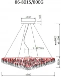 Подвесная люстра Garda Decor 86-8015/800G