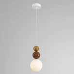 Подвесной светильник Lumion Bonbones 8257/1 золото/коричнеый/белый, металл/стекло G9 1*20W 220V (на проводе, шарики)