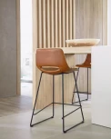 Барный стул La Forma (ex Julia Grup) Zahara (Коричневый,Черный/ Сталь,Металл,Пена) 58262