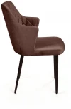 Стул с подлокотниками Hunt ромб, бархат коричневый 12 / чёрный конус Top Concept 77553