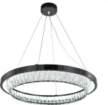 Подвесной светильник (12045/1P Black) Indigo Riva V000103L (LED, 220V, хрусталь, на тросе, кольцо)
