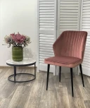 Стул SEATTLE-V РОЗОВЫЙ #15, велюр / черный каркас