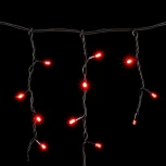 Гирлянда Бахрома 3,1 x 0,5 м Красная 220В, 150 LED, Провод Черный Каучук, IP65