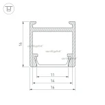Профиль PDS-H16-2000 ANOD (Алюминий) 023858 Arlight