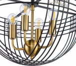 Люстра потолочная на штанге Fresco V000104 (10001/4C Black) (220V, хрусталь, клетка)