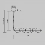 Подвесной светильник Maytoni Futuro MOD307PL-L40BS3K (LED, 220V, на тросе, шарики)