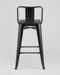 Стул полубарный Stool Group TOLIX WOOD со спинкой черный глянцевый УТ000000843