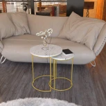 Столик журнальный SHT-CT7 мрамор каррара белый/золото от фабрики Mebelik