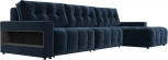 Диван угловой с полками Лига-053 НПБ Лонг Лига Диванов (Велюр) арт.128970