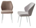 Стул VENA, цвет B22 Серый, велюр / белый каркас