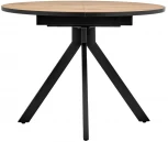 Стол Rudolf круглый раскладной 100-130x100x75см, Дуб Вотан, чёрный Bradex Home RF 0301