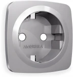 Лицевая панель Ambrella Volt OMEGA (Сталь матовый) для электрической розетки с заземлением QUANT OP5060