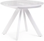 Стеклянный стол Woodville Галвестон 100х76 белый мрамор / белый 532393