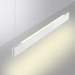 Подвесной линейный светильник Novotech Iter 359549 белый диммир. со сменой цв.темпер. (пульт ДУ/прилож. Smart Life) LED 12/24W 220V 3000-5700К (регулировка яркости, умный дом - Алиса, Tuya Smart, Smart Life, на тросе)