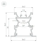 Профиль с экраном ALU-WIDE-FL-H35-2000 ANOD+FROST (Алюминий) 027887 Arlight