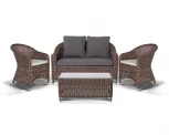 Лаунж зона из искусственного ротанга, цвет коричневый 4SIS Кон Панна С KPSS2C2T-4-SET