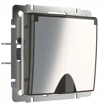 Розетка влагозащ. с зазем. с защит. крышкой и шторками (глянцевый никель) Werkel W1171202 (a051089)