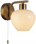 Бра с выключателем сонетка Lumion Carmela 8278/1W латунь/белый, металл/стекло Е14 1*40W 220V