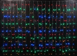 Гирлянда светодиодная Занавес разноцветная 220B, 1800 LED, провод черный, IP54 RL-C2*9-B/M Rich LED