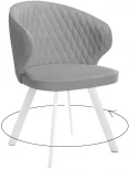 Стул DikLine 249 поворотный, B22 GREY, ножки белые