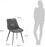 Обеденный стул La Forma (ex Julia Grup) Adam (Серый/ Металл,Пена,Сталь,Фанера)