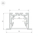 Профиль с экраном S2-LINIA55-F-2500 ANOD+OPAL (Алюминий) 021176 Arlight