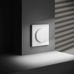 Диммер поворотно-нажимной 600 Вт (белый глянцевый) Voltum S70 VLS070301