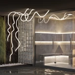 Светодиодная лента герметичная МУНLIGHT-SIDE-A336-D25mm 24V Warm3000 360deg (14.4 W/m, IP65, 2835, 5m, wire x2) (Arlight, Боковой вывод кабеля) 036274