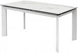 Стол CREMONA 140 MATTE STATUARIO Белый мрамор матовый, керамика/ белый каркас М-City