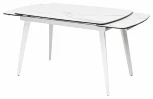 Стол ELIOT 120 HIGH GLOSS STATUARIO Белый мрамор глянцевый, керамика/ белый каркас