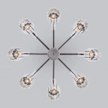 Потолочная люстра Wi-Fi на штанге Eurosvet Tenia 70090/8 графит (220V, хрусталь, управление смартфоном, голосовое управление, умный дом - Minimir Home, Алиса, Маруся, Салют)